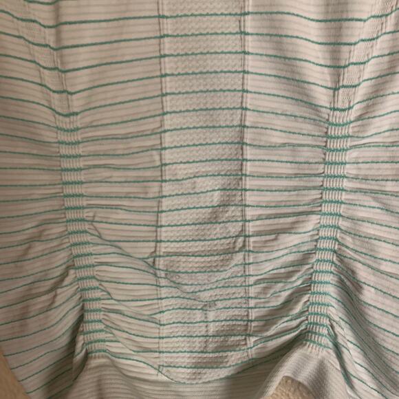 Athleta Green Striped T-Shirt Size XS - Picture 4 of 7